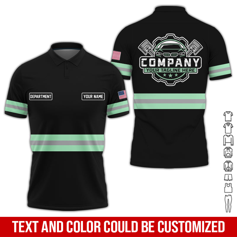 Blisscorners Custom Mechanic Shirt, Gift for Car Lovers, Husband, or Boyfriend, Unisex Fit for Men and Women, Classic Seafoam Shirt