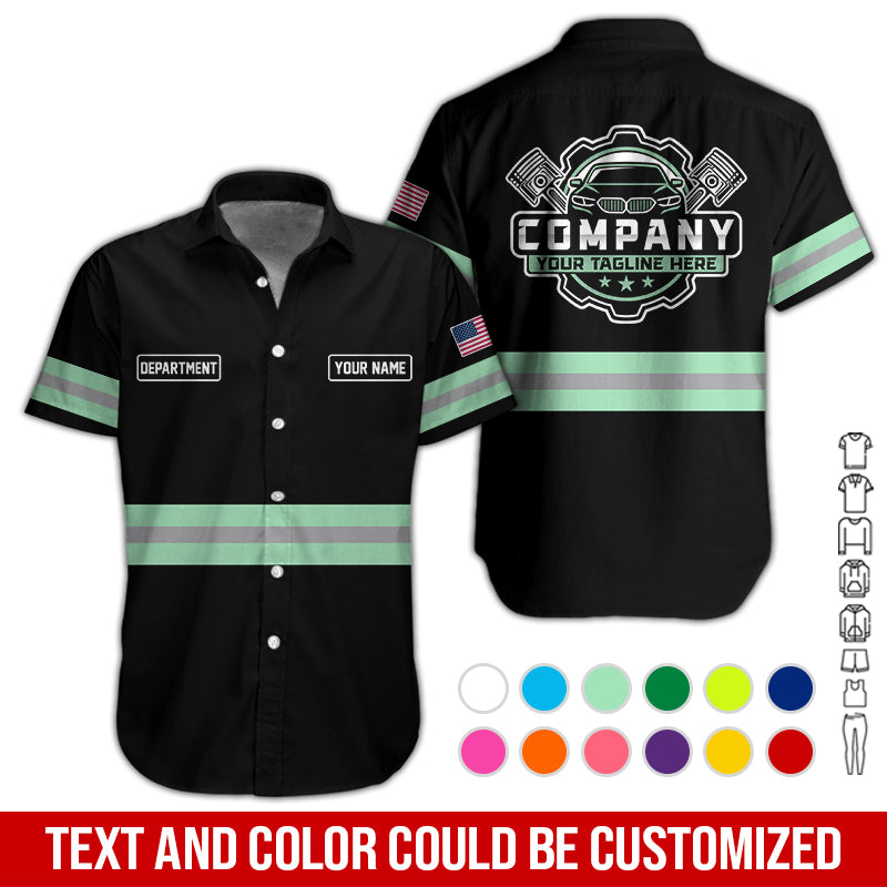 Blisscorners Custom Mechanic Shirt, Gift for Car Lovers, Husband, or Boyfriend, Unisex Fit for Men and Women, Classic Seafoam Shirt