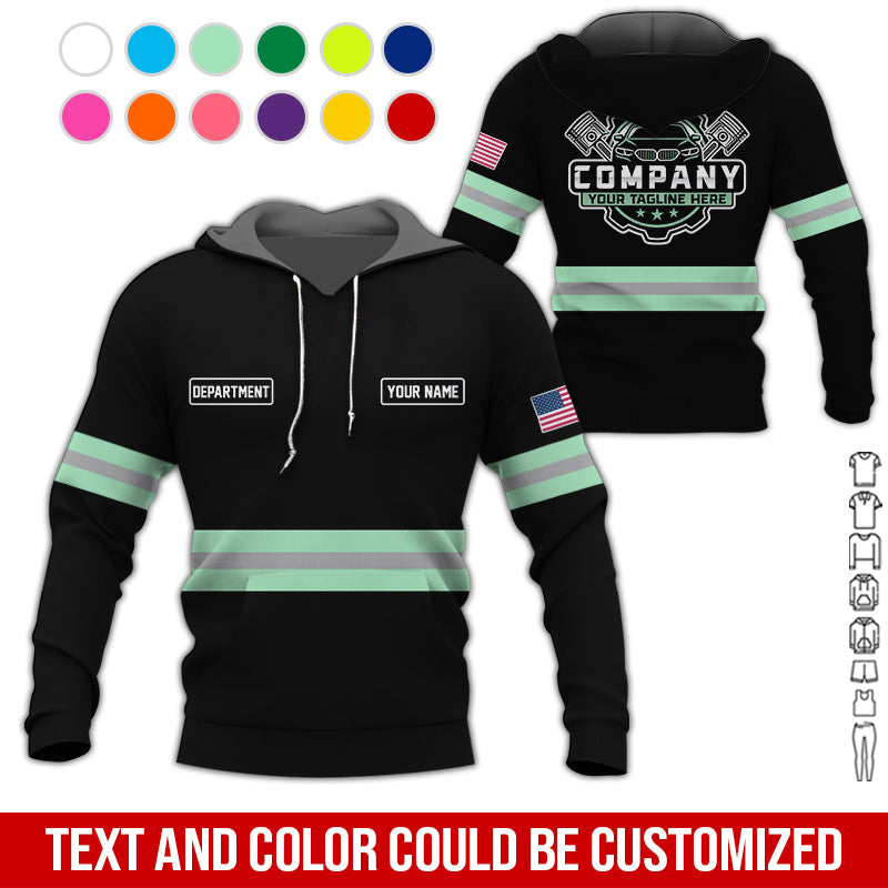 Blisscorners Custom Mechanic Shirt, Gift for Car Lovers, Husband, or Boyfriend, Unisex Fit for Men and Women, Classic Seafoam Shirt