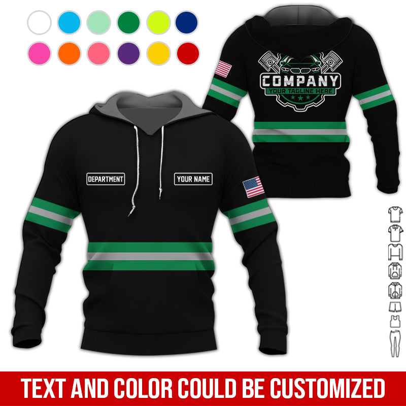 Blisscorners Custom Mechanic Shirt, Gift for Car Lovers, Husband, or Boyfriend, Unisex Fit for Men and Women, Classic Green Shirt