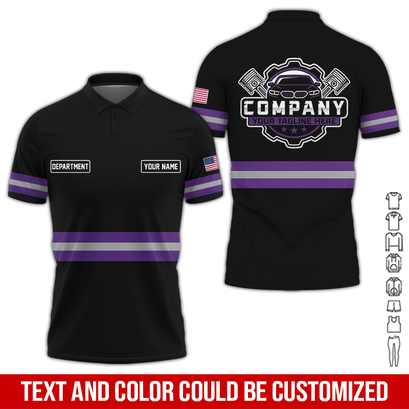 Blisscorners Custom Mechanic Shirt, Gift for Car Lovers, Husband, or Boyfriend, Unisex Fit for Men and Women, Classic Purple Shirt