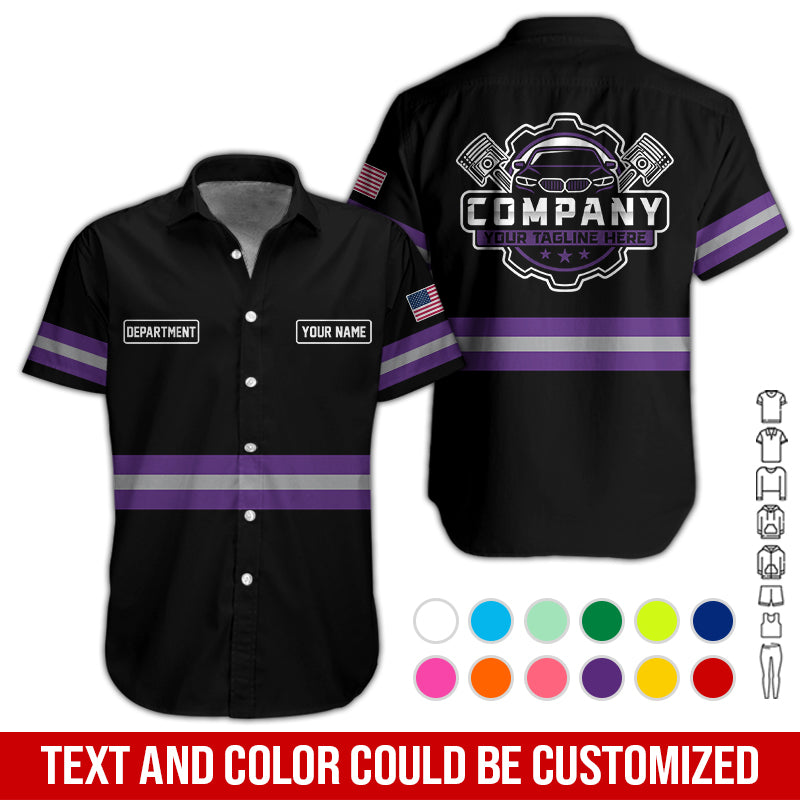 Blisscorners Custom Mechanic Shirt, Gift for Car Lovers, Husband, or Boyfriend, Unisex Fit for Men and Women, Classic Purple Shirt