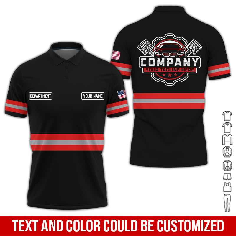 Blisscorners Custom Mechanic Shirt, Gift for Car Lovers, Husband, or Boyfriend, Unisex Fit for Men and Women, Classic Red Shirt