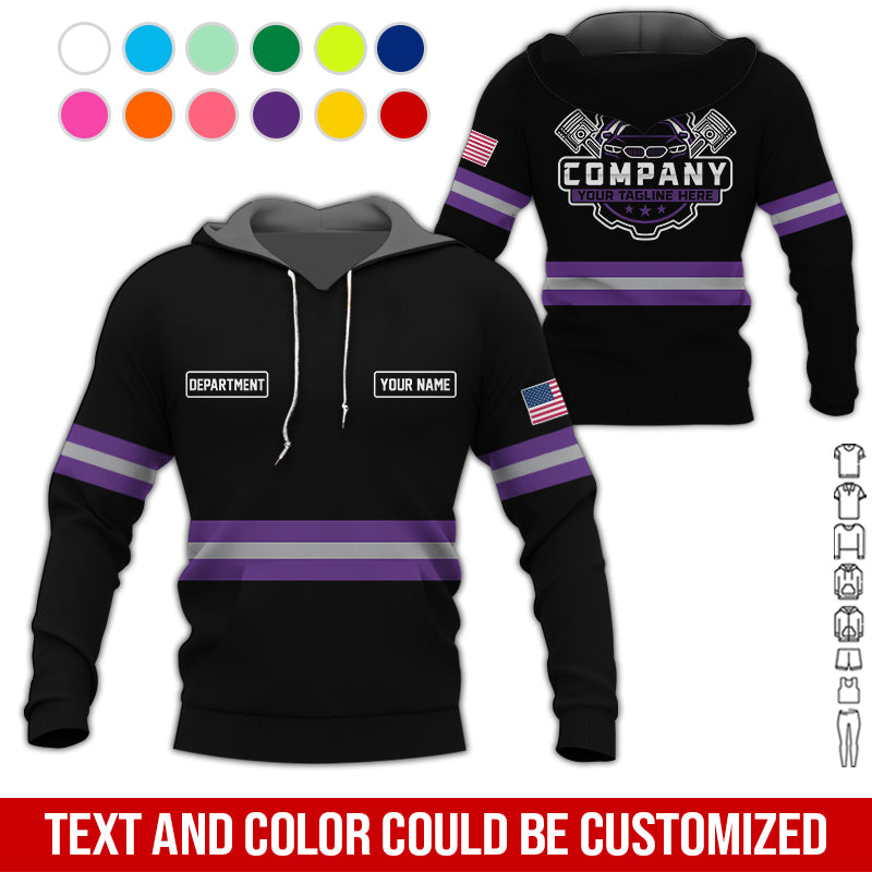 Blisscorners Custom Mechanic Shirt, Gift for Car Lovers, Husband, or Boyfriend, Unisex Fit for Men and Women, Classic Purple Shirt