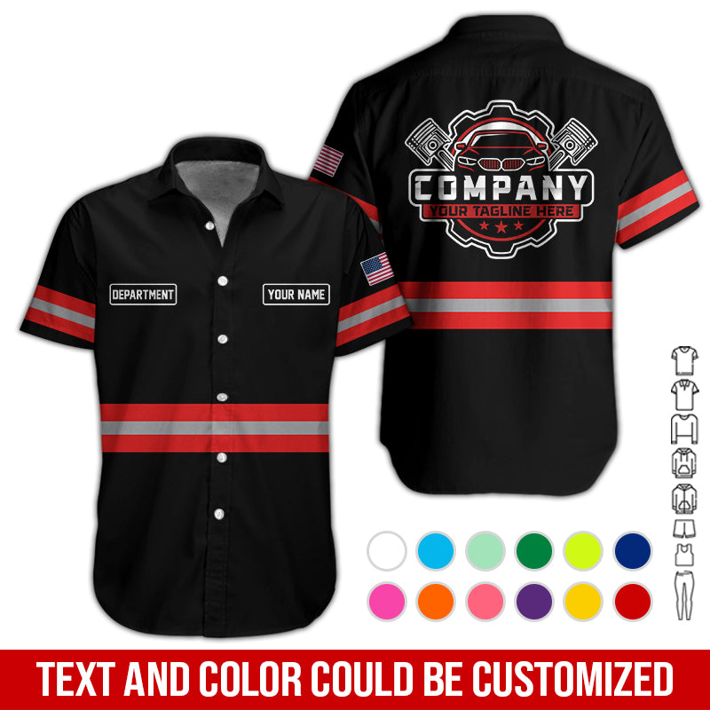 Blisscorners Custom Mechanic Shirt, Gift for Car Lovers, Husband, or Boyfriend, Unisex Fit for Men and Women, Classic Red Shirt