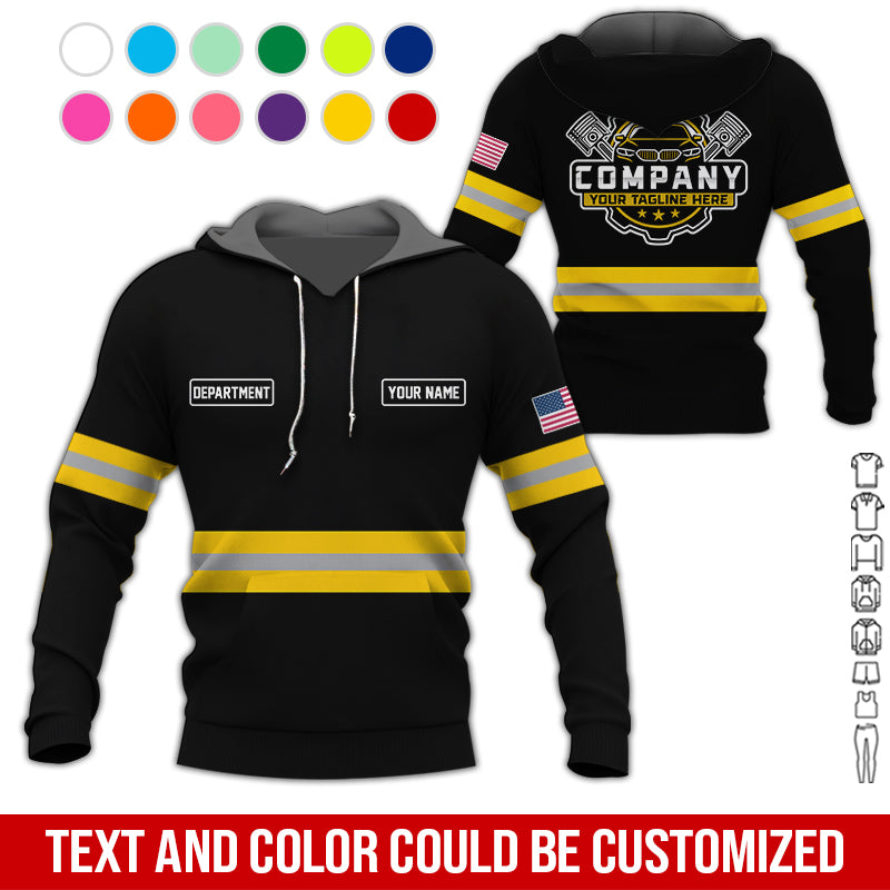 Blisscorners Custom Mechanic Shirt, Gift for Car Lovers, Husband, or Boyfriend, Unisex Fit for Men and Women, Classic Yellow  Shirt