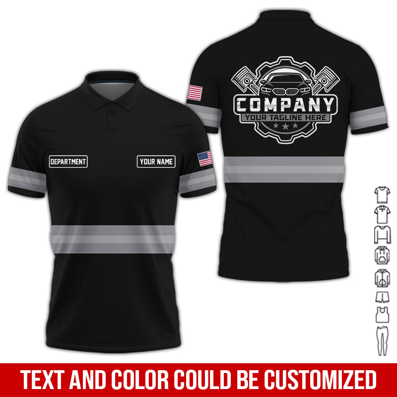 Blisscorners Custom Mechanic Shirt, Gift for Car Lovers, Husband, or Boyfriend, Unisex Fit for Men and Women, Classic Grey Shirt