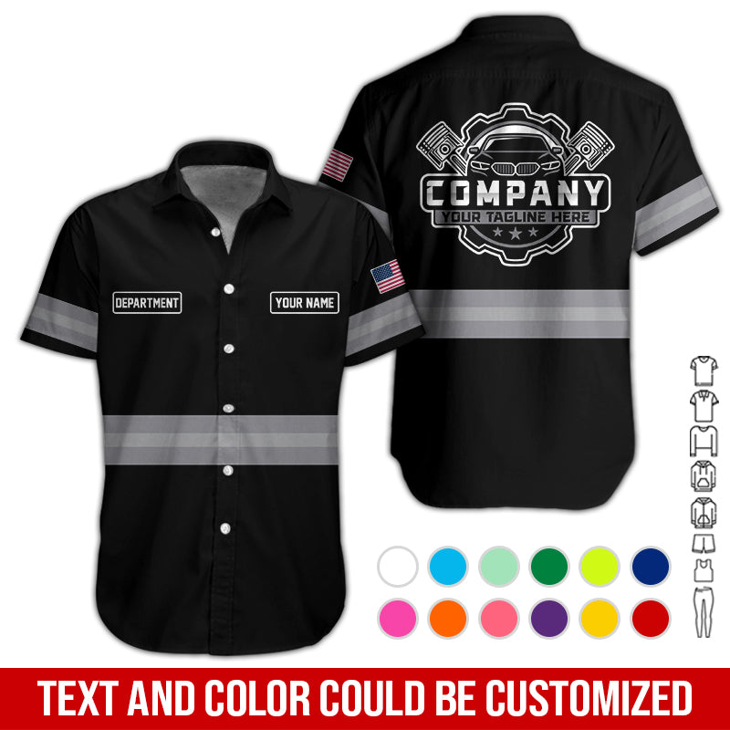 Blisscorners Custom Mechanic Shirt, Gift for Car Lovers, Husband, or Boyfriend, Unisex Fit for Men and Women, Classic Grey Shirt