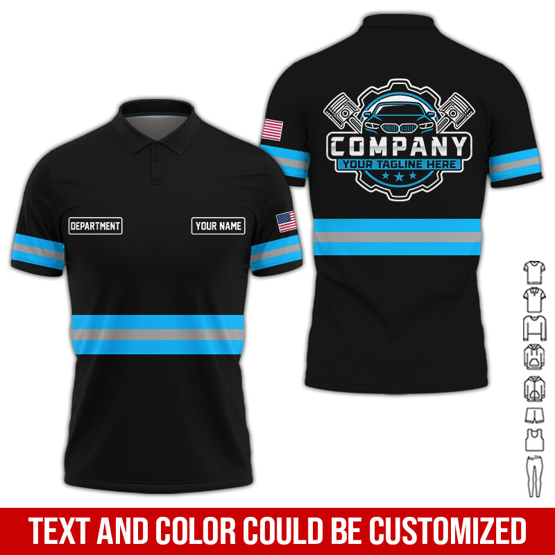 Blisscorners Custom Mechanic Shirt, Gift for Car Lovers, Husband, or Boyfriend, Unisex Fit for Men and Women, Classic Blue Shirt