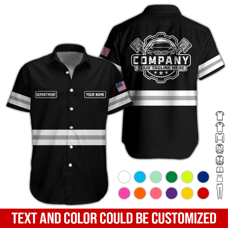 Blisscorners Custom Mechanic Shirt, Gift for Car Lovers, Husband, or Boyfriend, Unisex Fit for Men and Women,Classic White Shirt