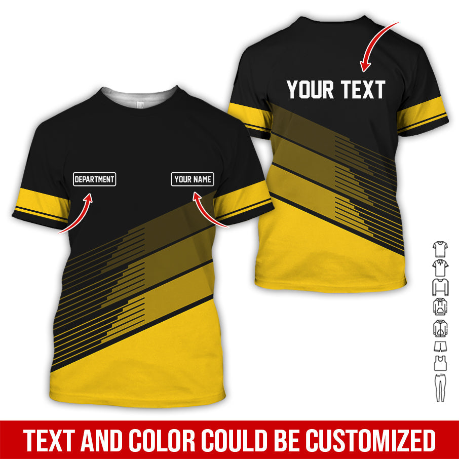 Blisscorners Custom Mechanic Shirt with Name, Unique Custom Shirt for Mechanics, Gift for Men Who Fix Everything, Available in Yellow Size S to 5XL