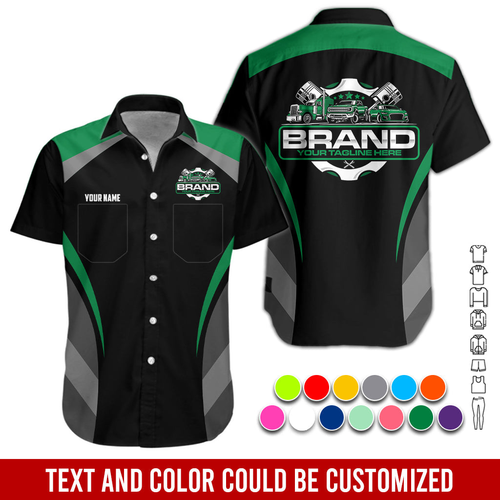 Blisscorners Best Custom Mechanic Shirt for Men, Perfect Gift for Car Guys, Diesel Techs, and Shop Crews, Unisex Green Mechanic Shirt