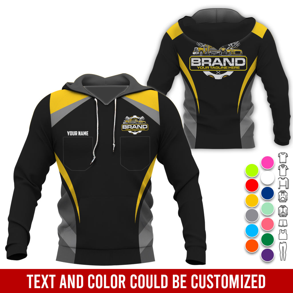 Blisscorners Best Custom Mechanic Shirt for Men, Printed Pocket Shirt, Perfect Gift for Car Guys, Diesel Techs, and Shop Crews, Unisex Yellow Mechanic Shirt