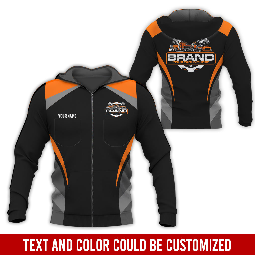 Blisscorners Best Custom Mechanic Shirt for Men, Printed Pocket Shirt, Perfect Gift for Car Guys, Diesel Techs, and Shop Crews, Unisex Orange Mechanic Shirt