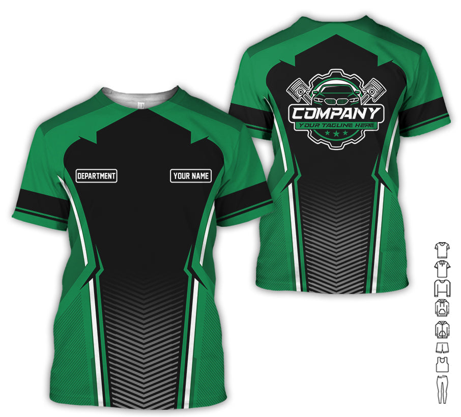 Blisscorners Personalized Mechanic Uniform, Green Shirt for Technicians, Comfortable Workwear for Men, Great Gift for Father’s Day, Birthday, or Husband
