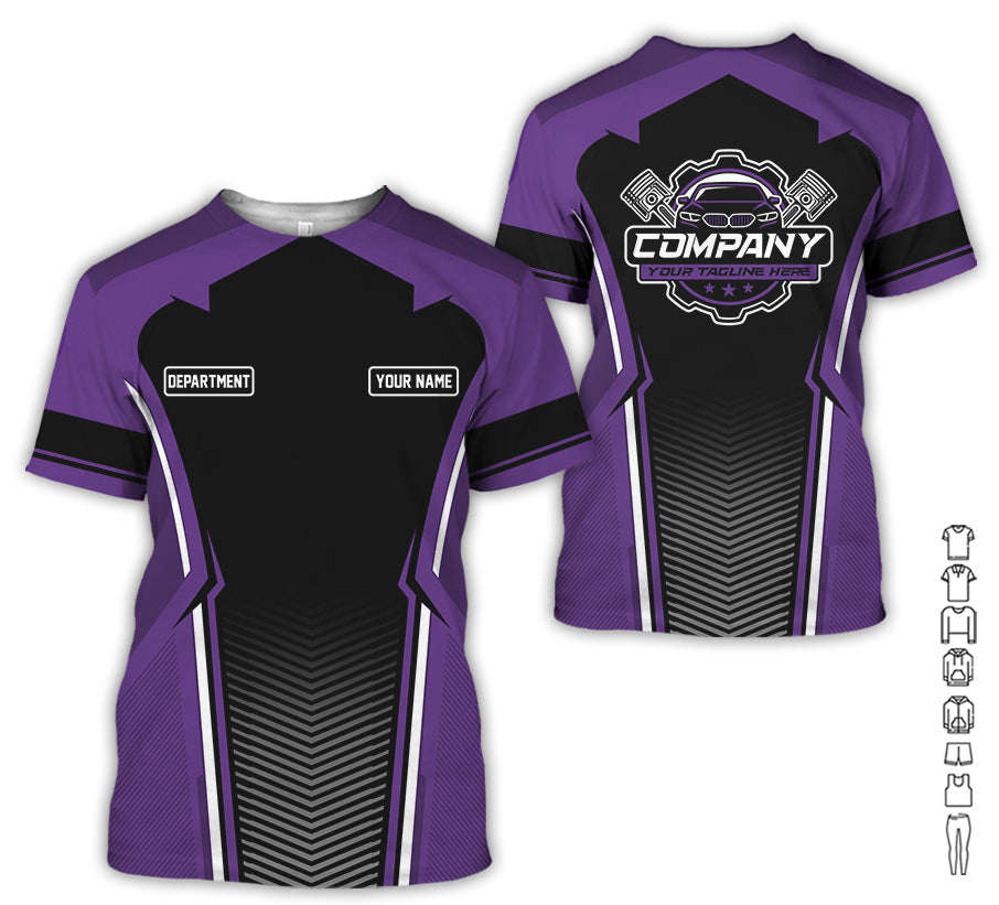 Blisscorners Personalized Mechanic Uniform, Purple Shirt for Technicians, Comfortable Workwear for Men, Great Gift for Father’s Day, Birthday, or Husband