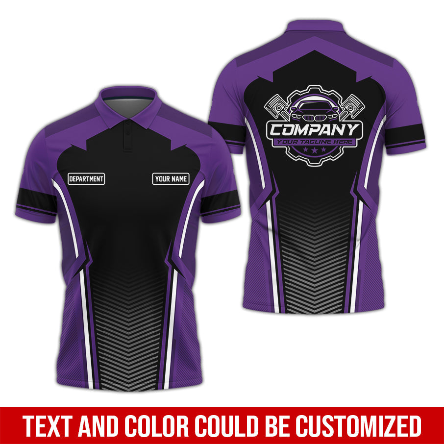 Blisscorners Personalized Mechanic Uniform, Purple Shirt for Technicians, Comfortable Workwear for Men, Great Gift for Father’s Day, Birthday, or Husband