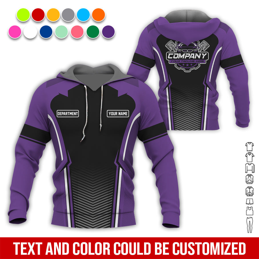 Blisscorners Personalized Mechanic Uniform, Purple Shirt for Technicians, Comfortable Workwear for Men, Great Gift for Father’s Day, Birthday, or Husband