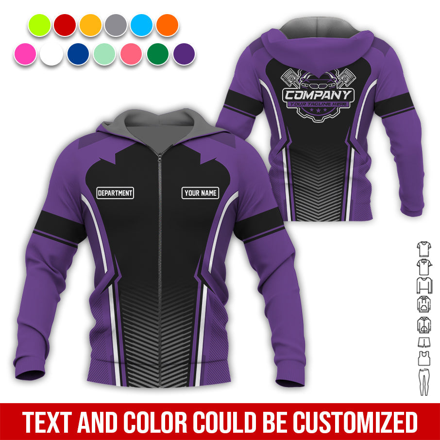Blisscorners Personalized Mechanic Uniform, Purple Shirt for Technicians, Comfortable Workwear for Men, Great Gift for Father’s Day, Birthday, or Husband