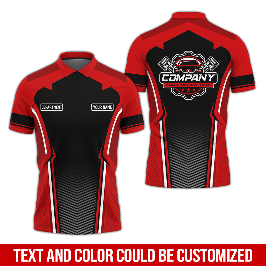 Blisscorners Personalized Mechanic Uniform, Red Shirt for Technicians, Comfortable Workwear for Men, Great Gift for Father’s Day, Birthday, or Husband