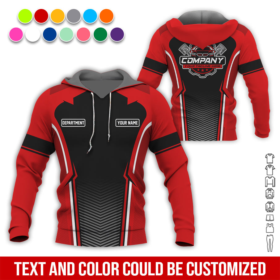 Blisscorners Personalized Mechanic Uniform, Red Shirt for Technicians, Comfortable Workwear for Men, Great Gift for Father’s Day, Birthday, or Husband