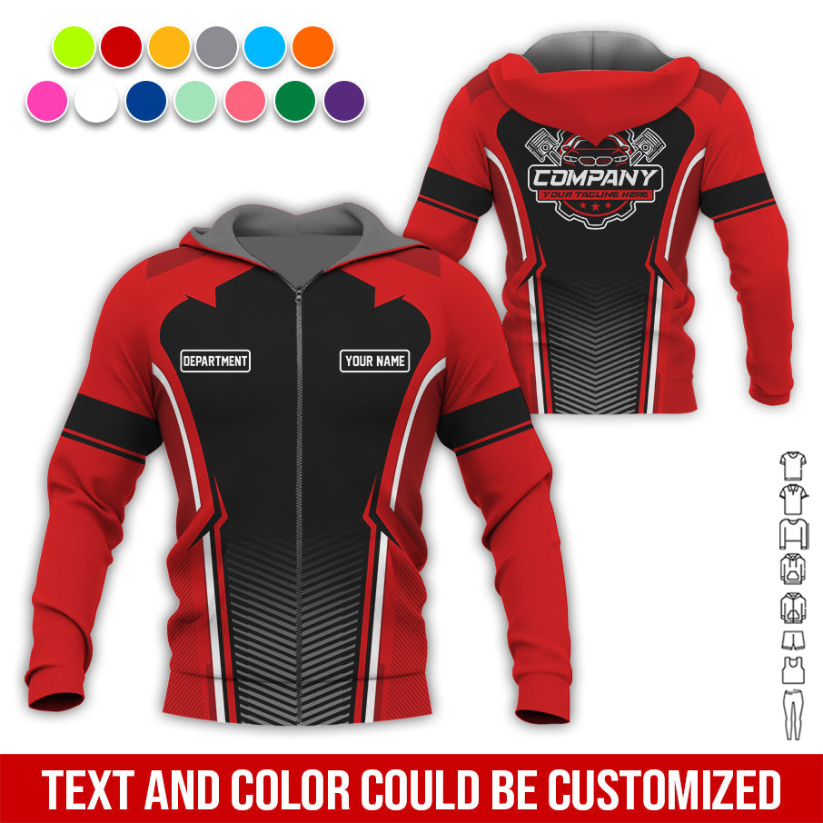 Blisscorners Personalized Mechanic Uniform, Red Shirt for Technicians, Comfortable Workwear for Men, Great Gift for Father’s Day, Birthday, or Husband