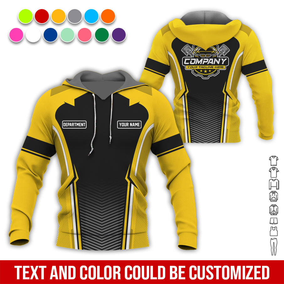 Blisscorners Personalized Mechanic Uniform, Yellow Shirt for Technicians, Comfortable Workwear for Men, Great Gift for Father’s Day, Birthday, or Husband