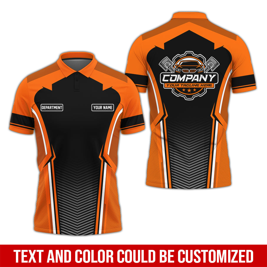 Blisscorners Personalized Mechanic Uniform, Orange Shirt for Technicians, Comfortable Workwear for Men, Great Gift for Father’s Day, Birthday, or Husband