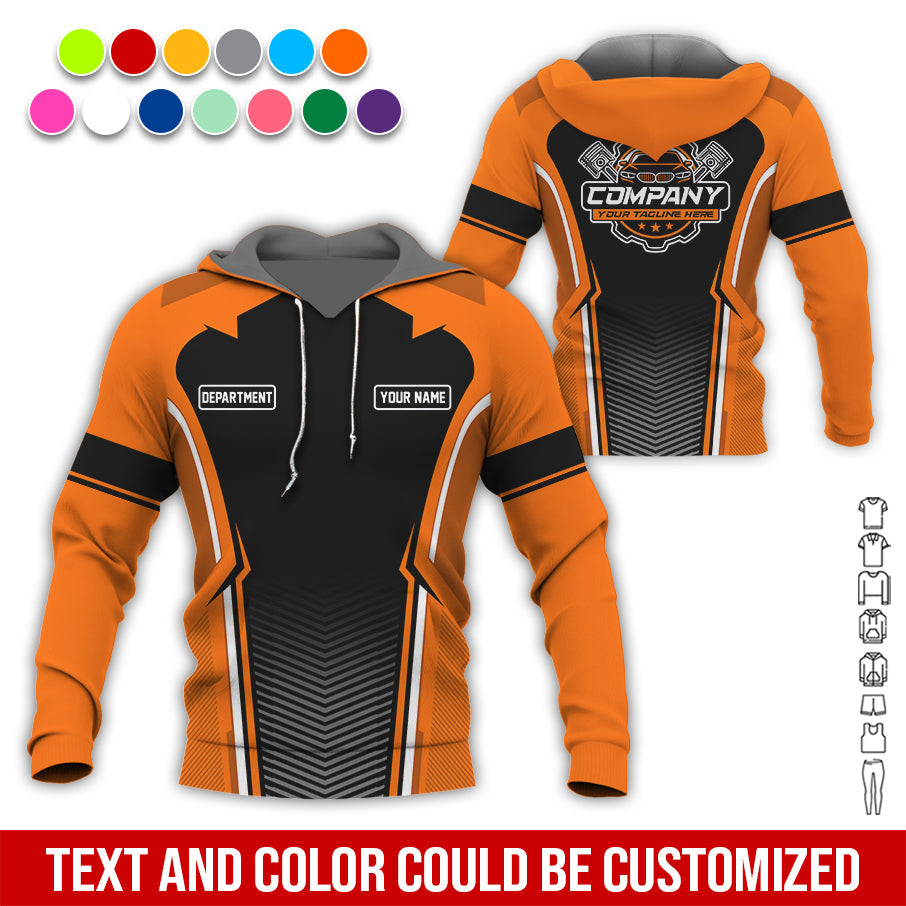 Blisscorners Personalized Mechanic Uniform, Orange Shirt for Technicians, Comfortable Workwear for Men, Great Gift for Father’s Day, Birthday, or Husband