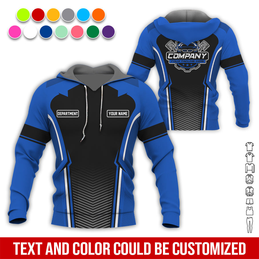 Blisscorners Personalized Mechanic Uniform, Blue Shirt for Technicians, Comfortable Workwear for Men, Great Gift for Father’s Day, Birthday, or Husband
