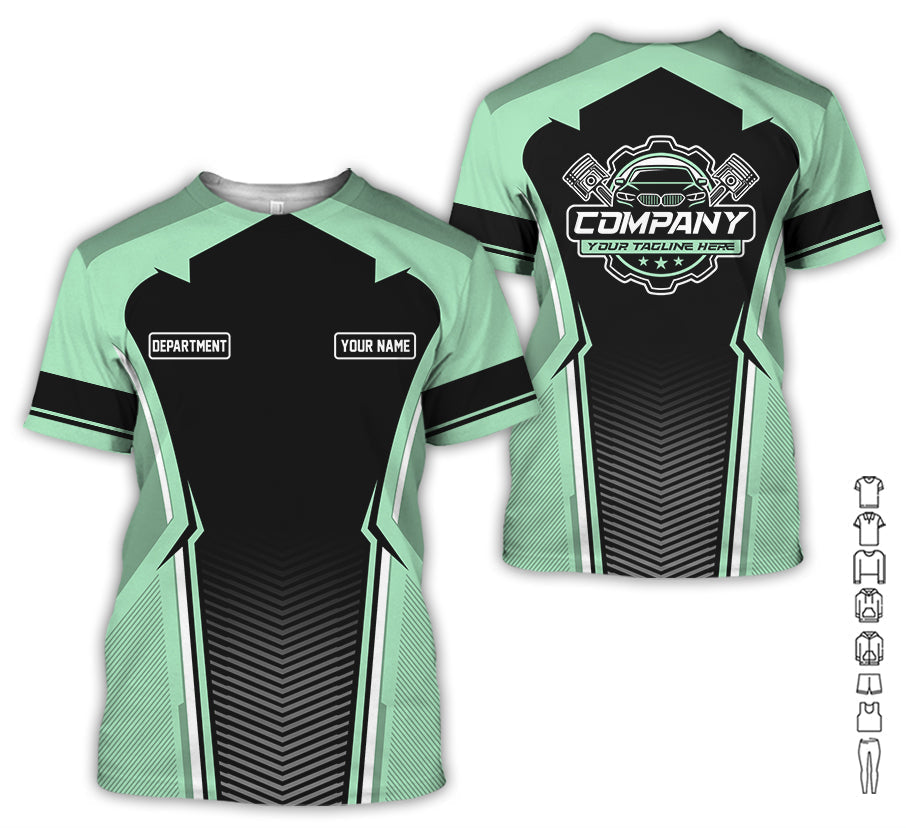 Blisscorners Personalized Mechanic Uniform, Seafoam Shirt for Technicians, Comfortable Workwear for Men, Great Gift for Father’s Day, Birthday, or Husband
