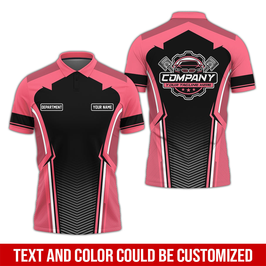 Blisscorners Personalized Mechanic Uniform, Neon Pink Shirt for Technicians, Comfortable Workwear for Men, Great Gift for Father’s Day, Birthday, or Husband