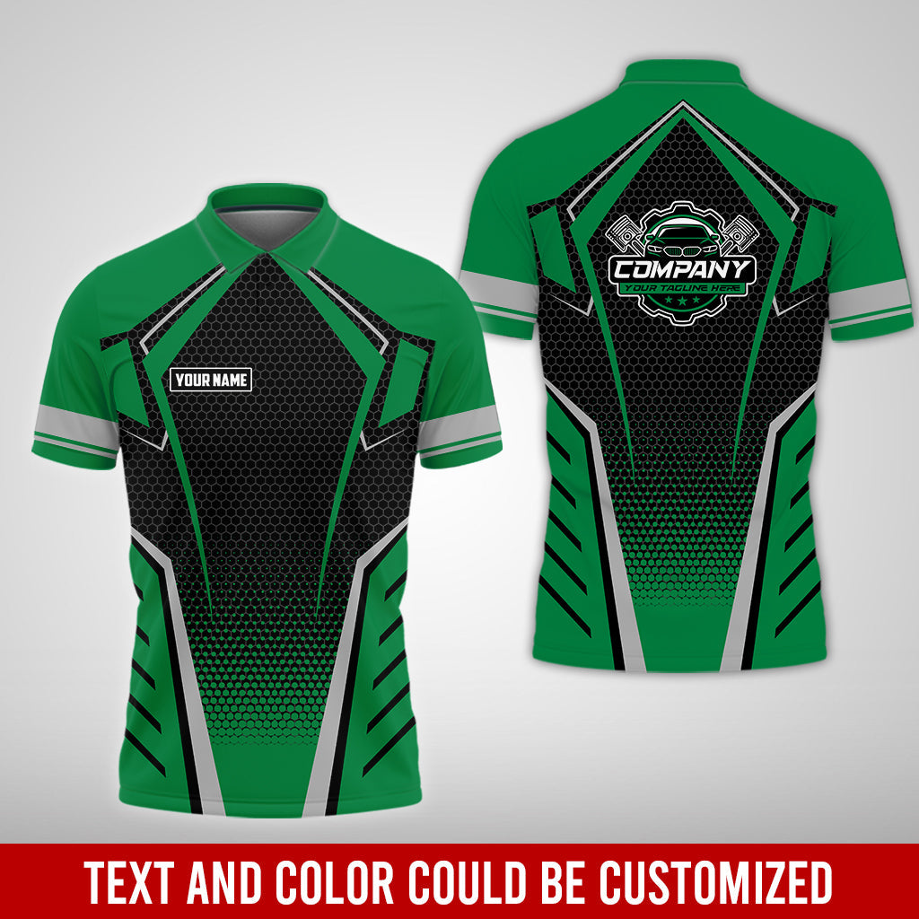 Blisscorners Custom Mechanic Work Shirt with Name, Gift for Technicians and Car Guys, Mechanic Shirt In Green, Sizes S to 5XL