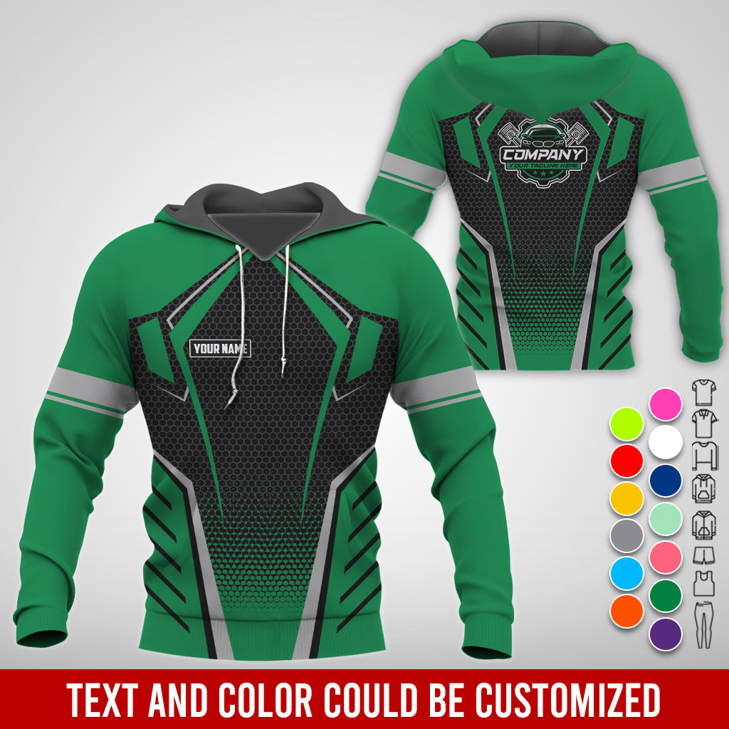 Blisscorners Custom Mechanic Work Shirt with Name, Gift for Technicians and Car Guys, Mechanic Shirt In Green, Sizes S to 5XL