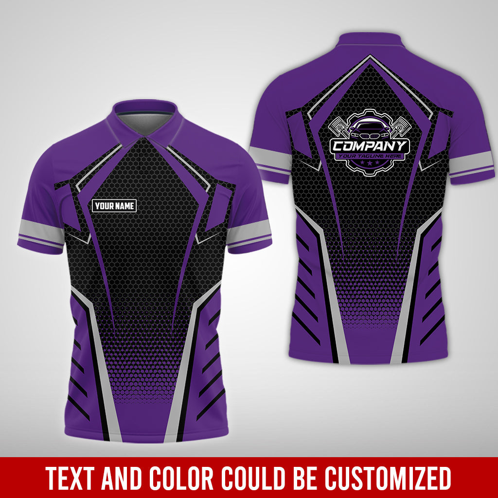 Blisscorners Custom Mechanic Work Shirt with Name, Gift for Technicians and Car Guys, Mechanic Shirt In Purple, Sizes S to 5XL