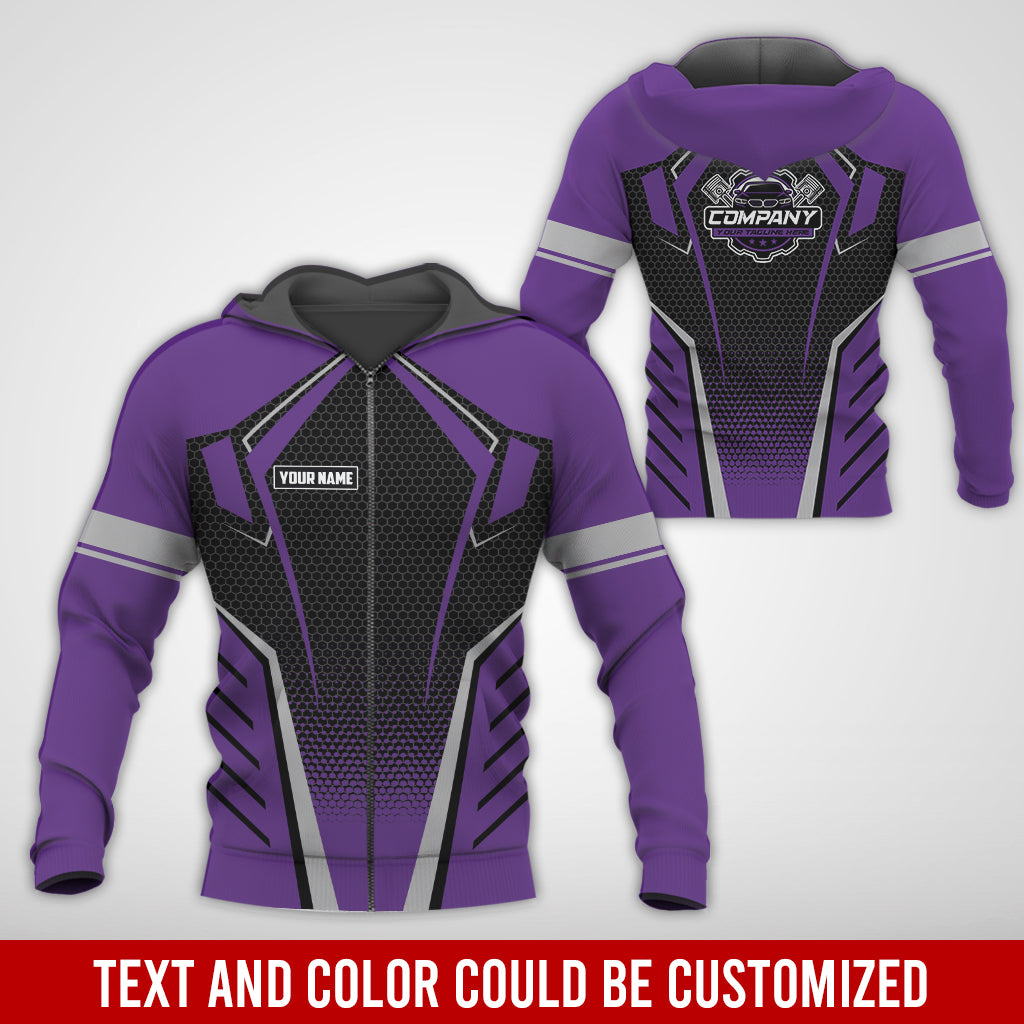 Blisscorners Custom Mechanic Work Shirt with Name, Gift for Technicians and Car Guys, Mechanic Shirt In Purple, Sizes S to 5XL