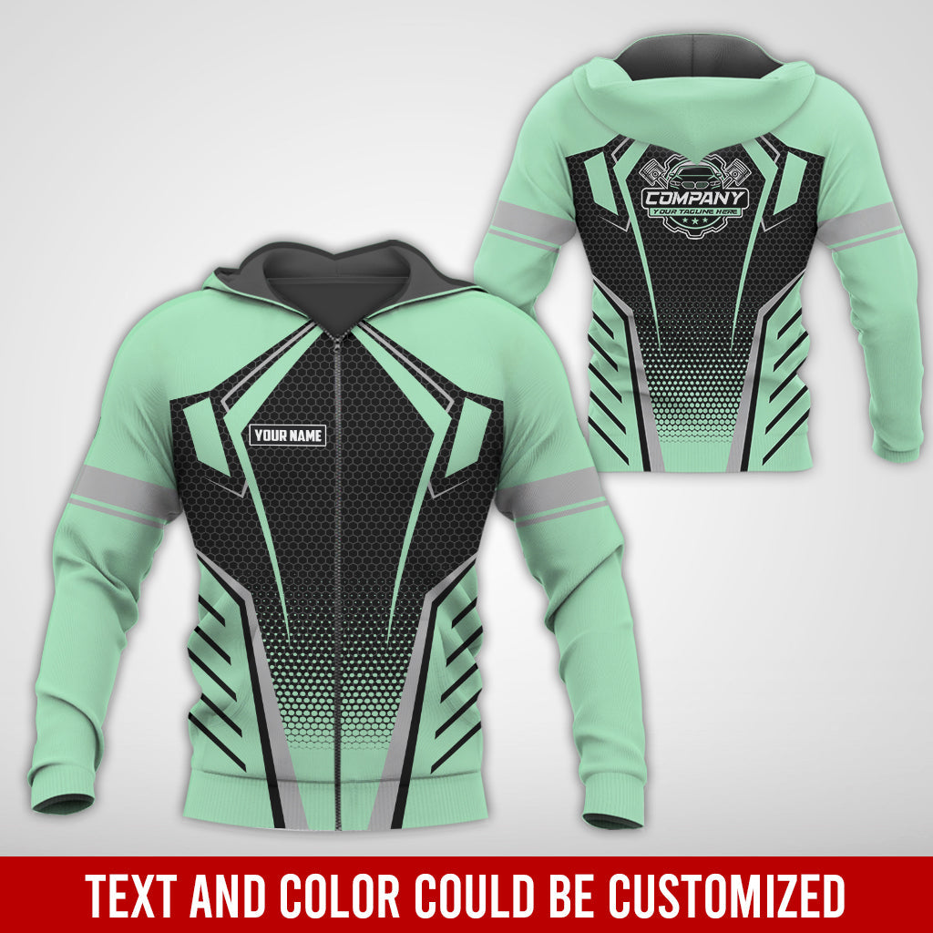 Blisscorners Custom Mechanic Work Shirt with Name, Gift for Technicians and Car Guys, Mechanic Shirt In Seafoam, Sizes S to 5XL