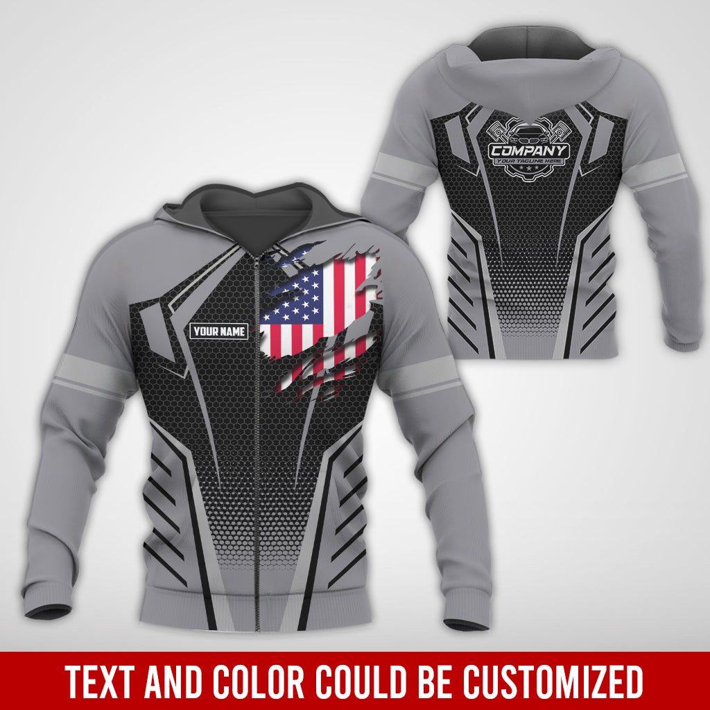 Blisscorners Custom Mechanic Shirt with Name, Grey Garage Uniform, Gift for Car Guys & Technicians, Comfortable Daily Fit, Perfect Garage Apparel