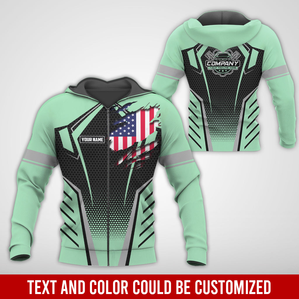 Blisscorners Custom Mechanic Shirt with Name, Seafoam Garage Uniform, Gift for Car Guys & Technicians, Comfortable Daily Fit, Perfect Garage Apparel