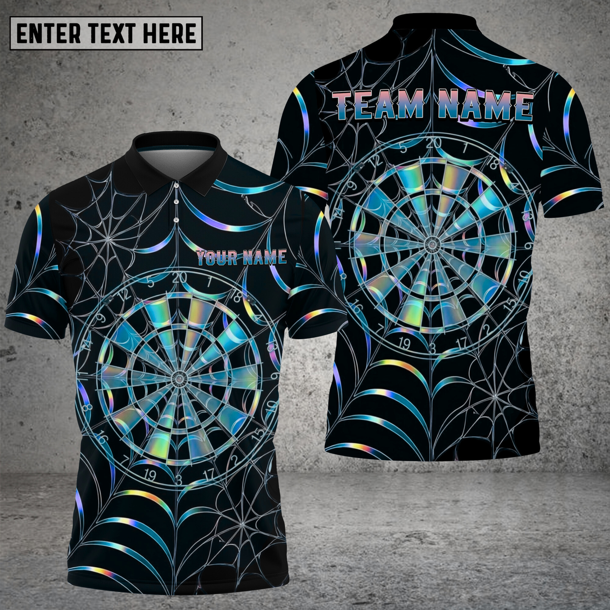 Blisscorners Dart Shirt Holographic Webboard Style Multioptions Personalized Name, Team Name Unisex 3D Shirt (4 Colors)