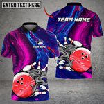 Blisscorners Bowling And Pins Galaxy Flame Customized Name, Team Name 3D Shirt5