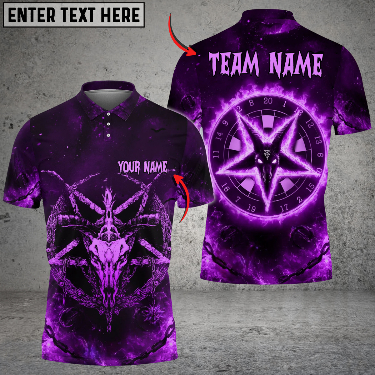 Blisscorners Darts Hell Fire Satan 666 Multicolor Customized Name, Team Name 3D Shirts