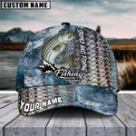Blisscorners Striped BassFishing Skin Seawave Customized Name 3D Cap