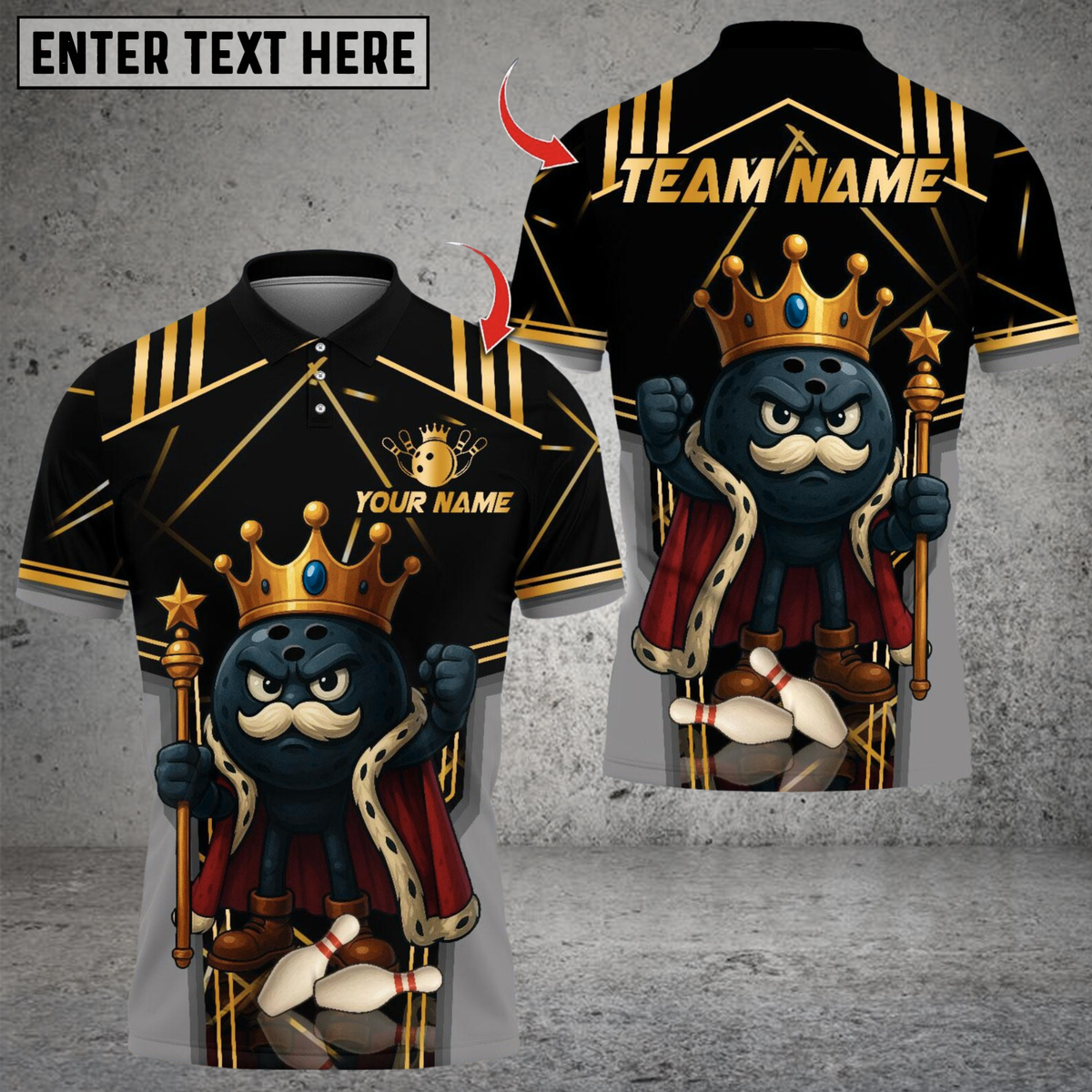 Blisscorners Bowling Old King Multicolor Customized Name, Team Name 3D Shirts