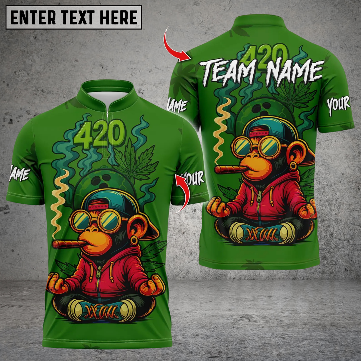 Blisscorners Bowling 420 Funny Monkey Personalized Name 3D Unisex Shirt