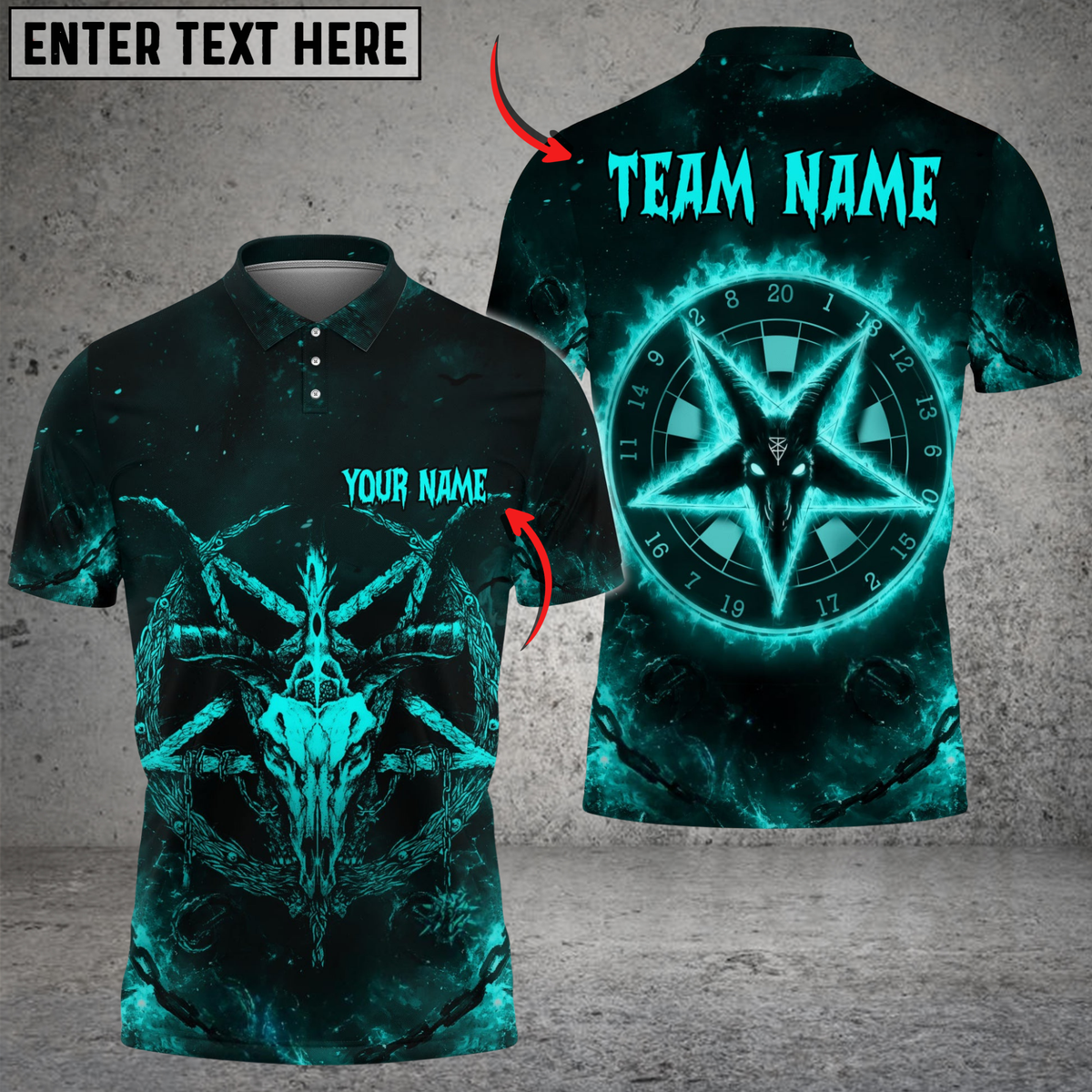 Blisscorners Darts Hell Fire Satan 666 Multicolor Customized Name, Team Name 3D Shirts