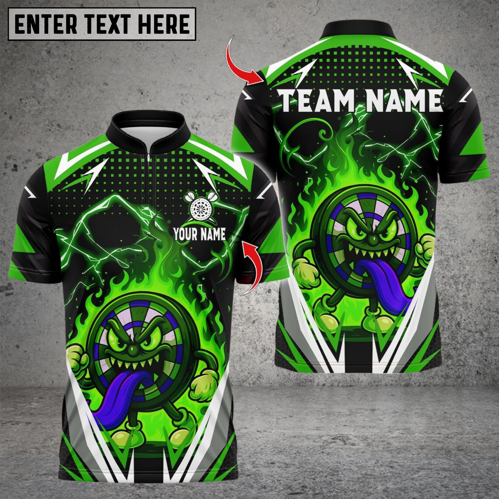 Blisscorners Darts Cartoon Crazy Flame Dartboard Multicolor Customized Name, Team Name 3D Shirts