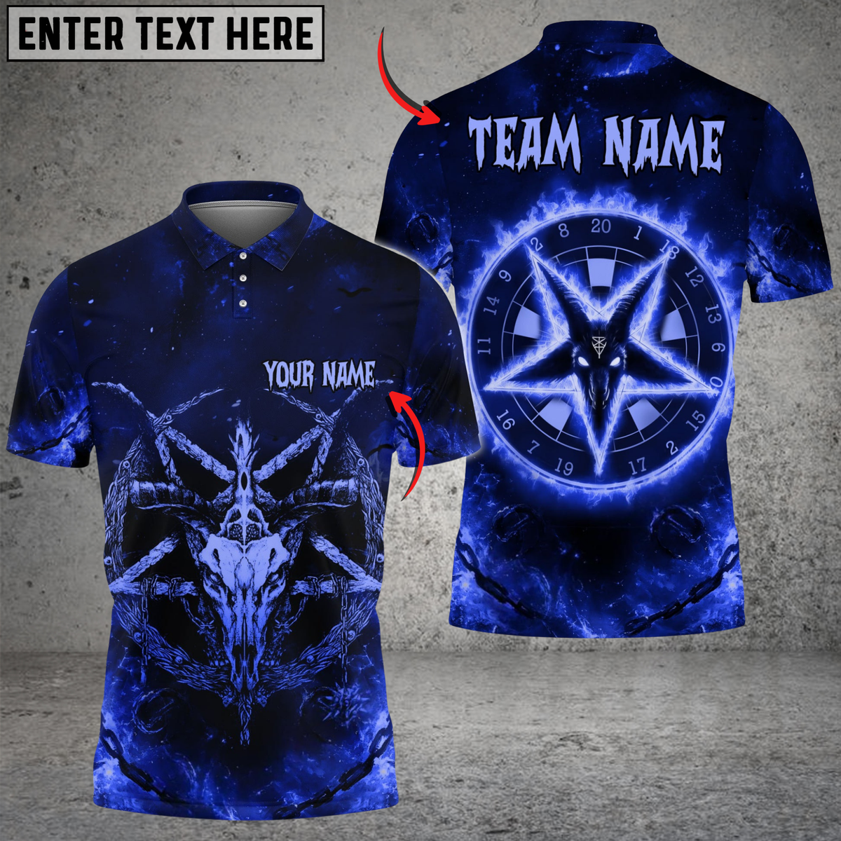 Blisscorners Darts Hell Fire Satan 666 Multicolor Customized Name, Team Name 3D Shirts