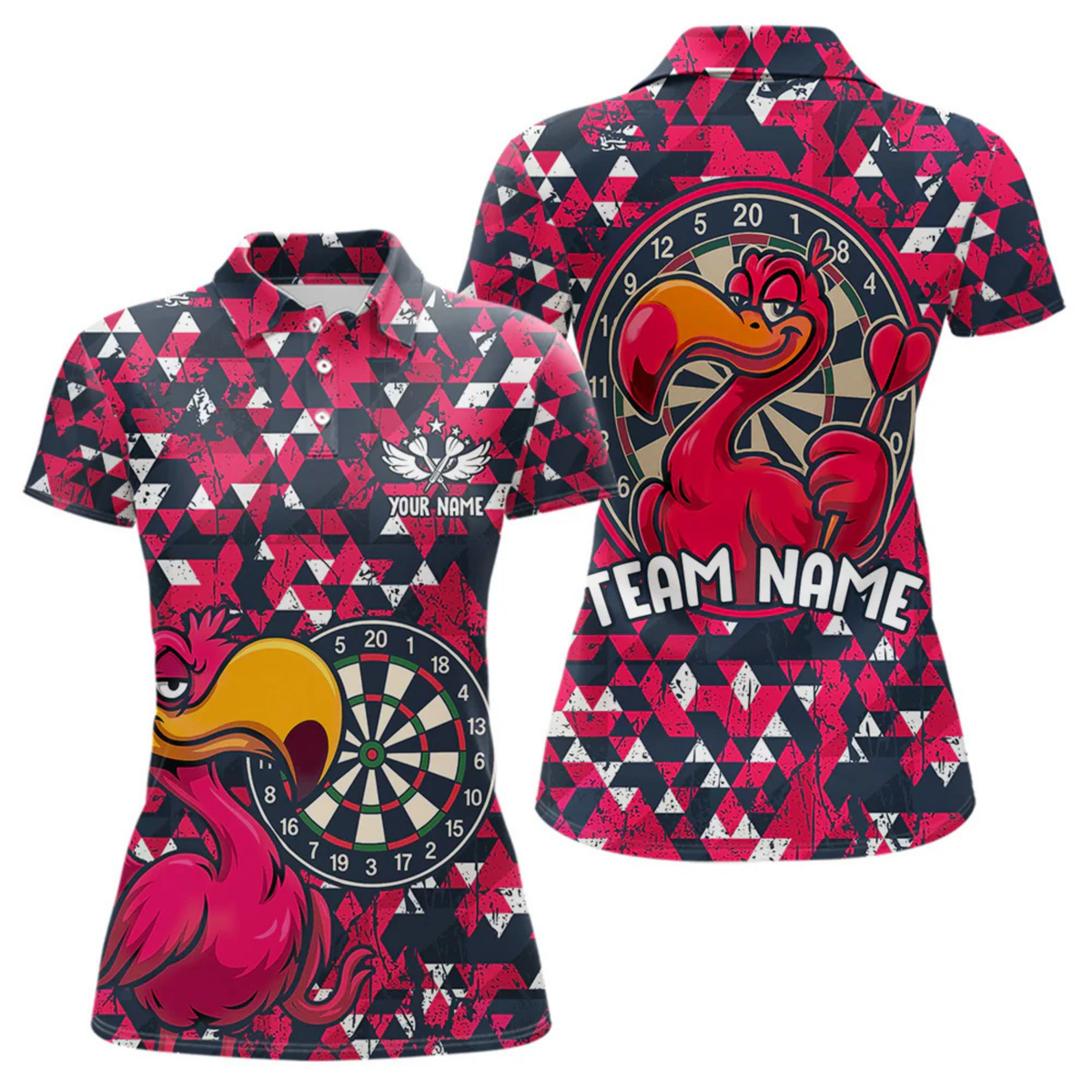 Blisscorners Funny Geometric Grunge Flamingo Dart Shirts For Men Custom Darts Jerseys Outfits, Darts Gifts LM0705