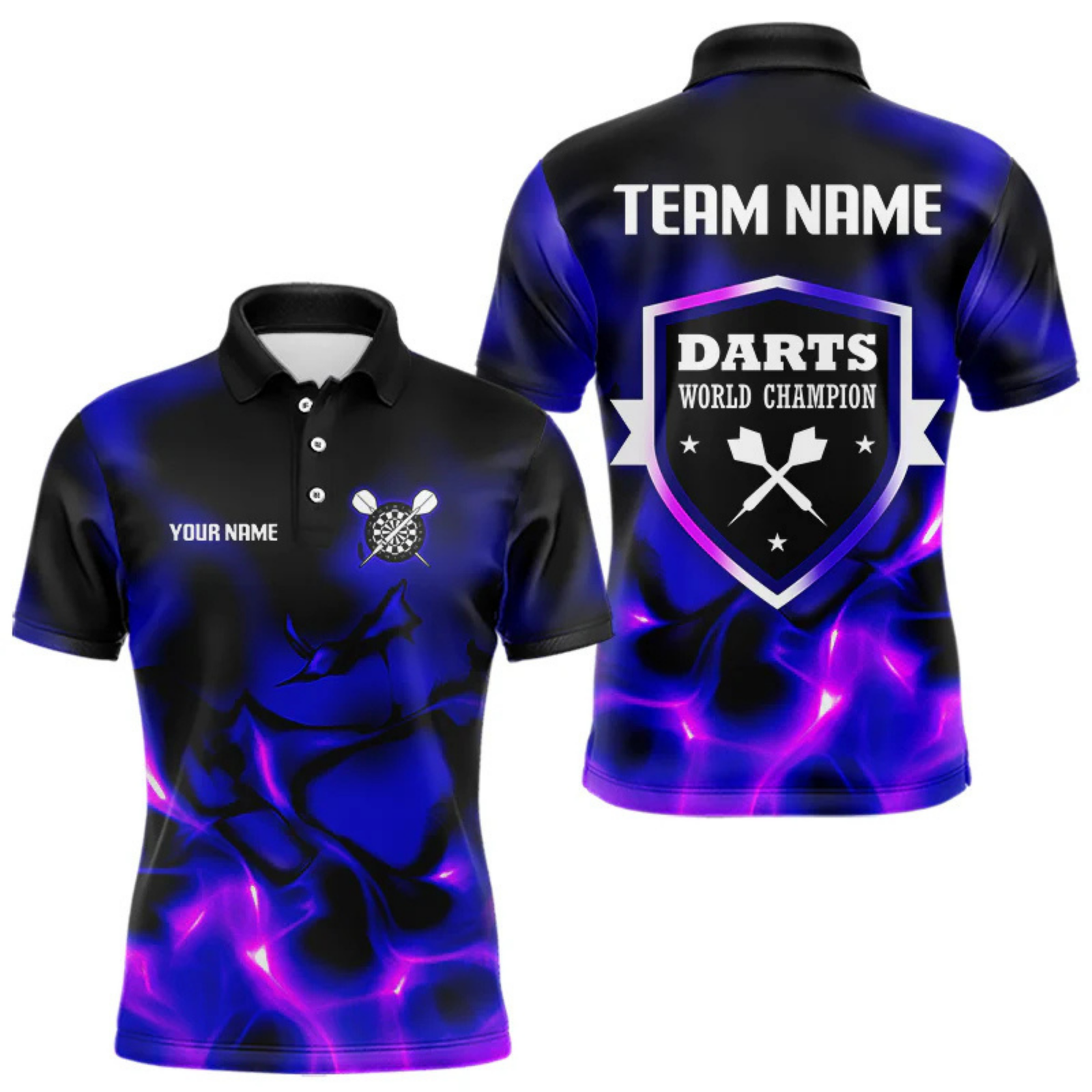 Blisscorners Darts World Champion Custom Blue-Purple Dart Shirt For Men, Dart Team Jerseys  LM154